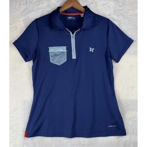 Annika Cutter & Buck Womens Golf Tennis Pickleball Polo Shirt Medium Blue